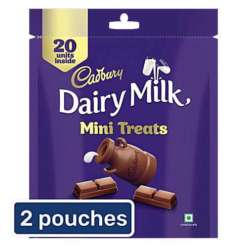 Cadbury Dairy Milk Milk Mini Treats Chocolate Bars, 2x140 g (Multipack) Sustainably Sourced Cocoa, Perfect for Gifting on Special Occasions