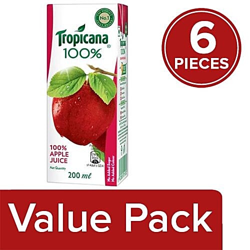 Buy Tropicana Apple 100 Juice 6x200 ml (Multipack) Online at Best