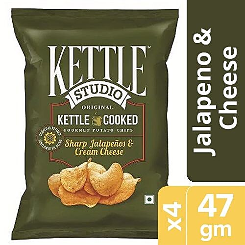 Buy Kettle Studio Potato Chips Sharp Jalapeno & Cheese Cream 4x47 gm
