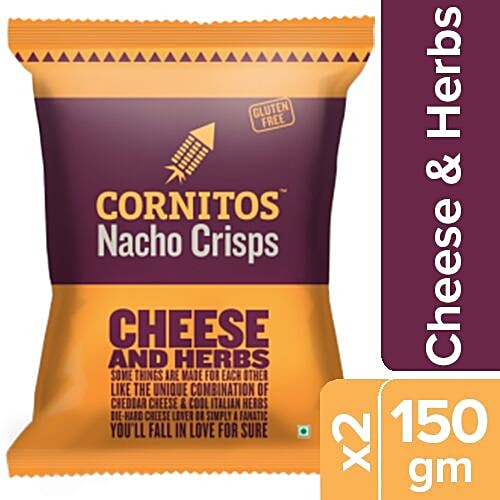Cornitos Nacho Crisps - Cheese And Herbs, 2x150 g Multipack 