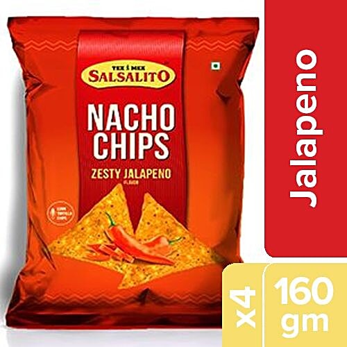 Buy Tex Mex Salsalito Tortilla Chips Jalapeno 4x160 gm (Multipack