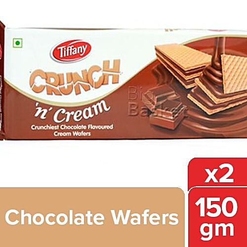 Tiffany Crunch 'N' Cream Crunchiest Cream Wafers - Chocolate Flavored, 2x150 g Multipack 