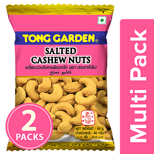Tong Garden Cashew Nuts - Salted, 2x40 g Multipack 