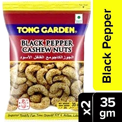 Tong Garden Cashew Nuts - Black Pepper, 2x35 g Multipack 