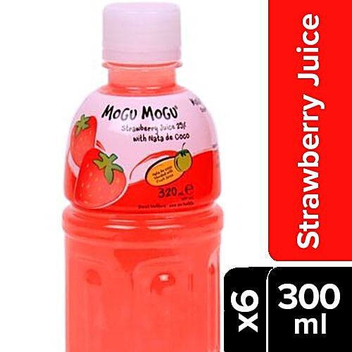 Buy Mogu Mogu Juice Strawberry 6x300 ml (Multipack) Online at Best