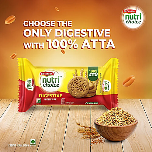 Britannia NutriChoice Digestive High Fibre Biscuits, 2x100 g Multipack 