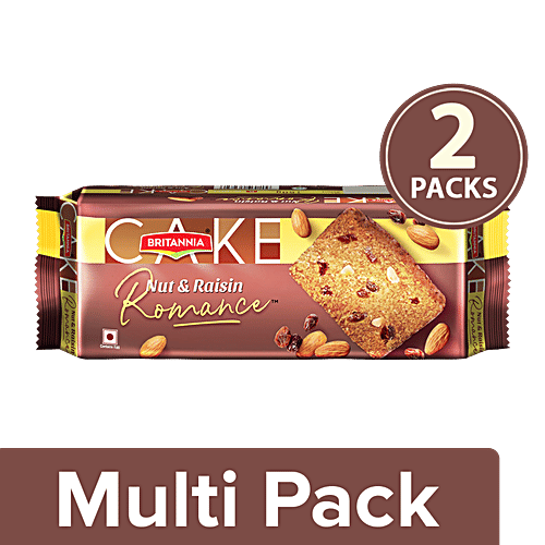 Britannia Cake - Nut & Raisin Romance, 2x150 g Multipack 