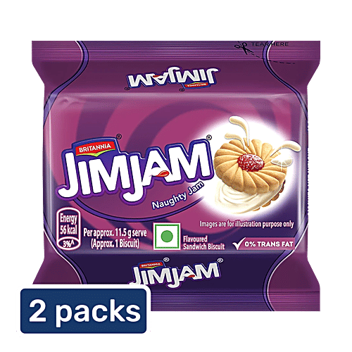 Britannia Jimjam Cream Biscuit, 2x138 g Multipack 