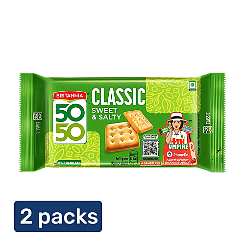 Britannia Biscuits - 50-50, 2x200 g Multipack 