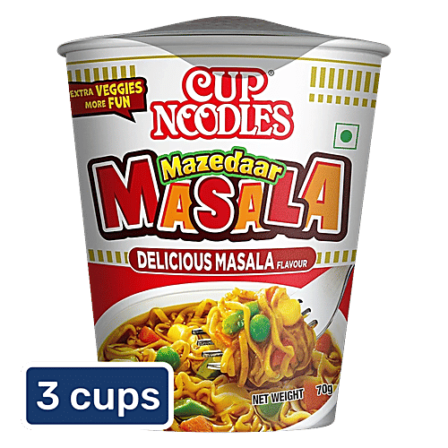 Nissin Cup Noodles - Mazedaar Masala, 3x70 g Multipack 