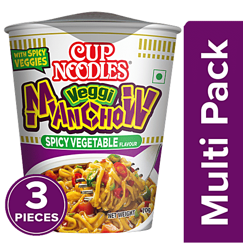 Nissin Cup Noodles Veggi Manchow, 3x70 g Multipack 