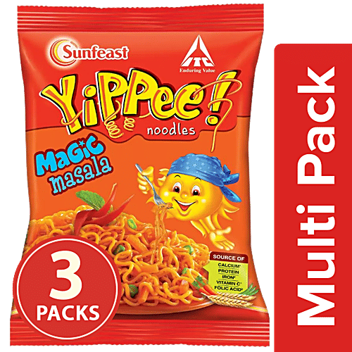 Sunfeast Yippee Noodles - Magic Masala, 3x60 g Multipack 