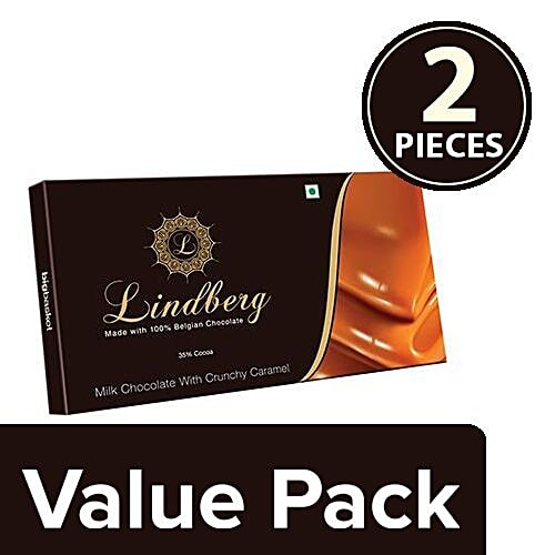 Lindberg Milk Chocolate - Crunchy Caramel, 2x50 g Multipack 