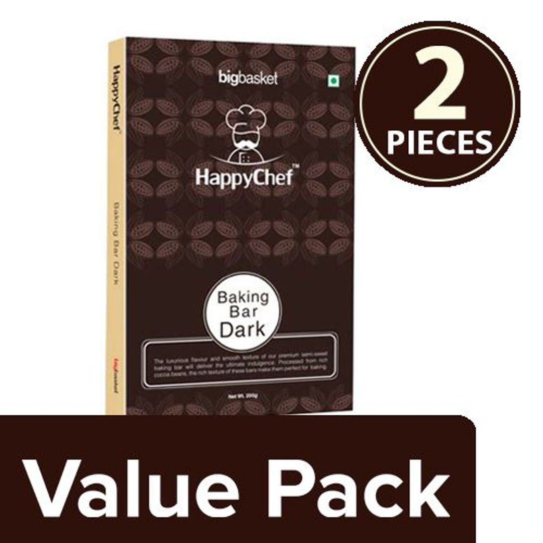 HappyChef Dark - Baking Bar, 2x200 g Multipack
