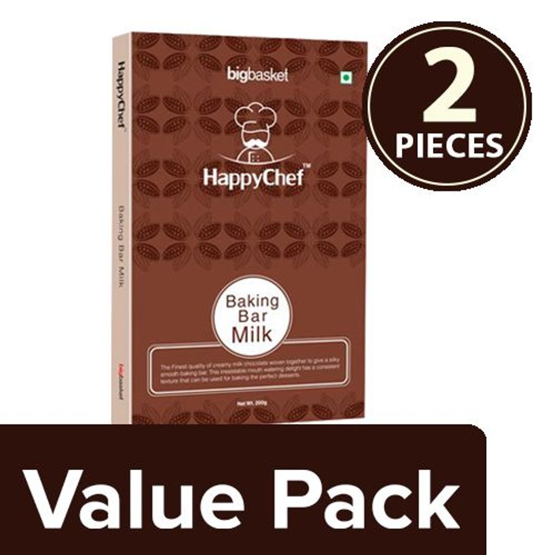HappyChef Milk Baking/Cooking Bar, 2x200 g Multipack