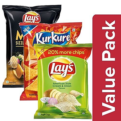 Buy bb Combo Lays Maxx Sizzling Barbeque 33G + Kurkure Trangles 90G
