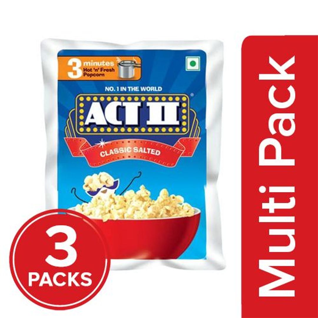 ACT II Instant Popcorn - Classic Salted, 3x30 g Multipack