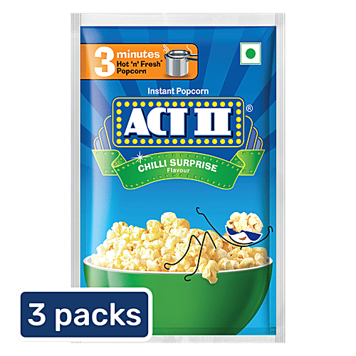 ACT II Chilli Surprise Instant Popcorn, 3x30 g (Multipack)