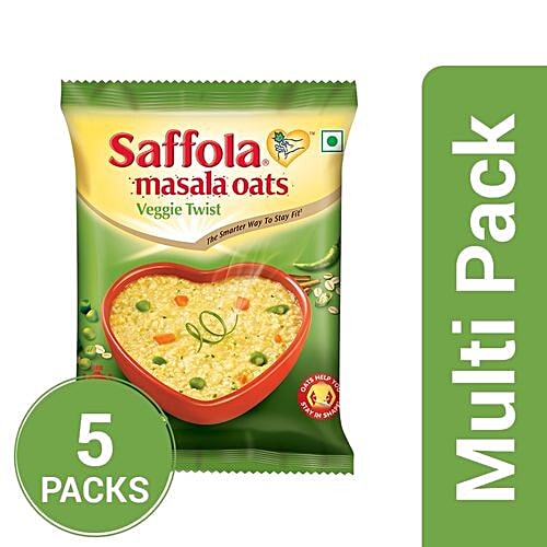 Saffola Masala Oats - Veggie Twist, 5x40 g Multipack 
