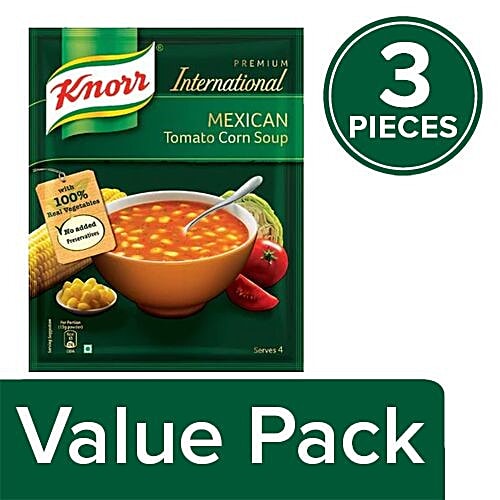 Knorr International Mexican Tomato Corn Soup, 3x52 g Multipack 