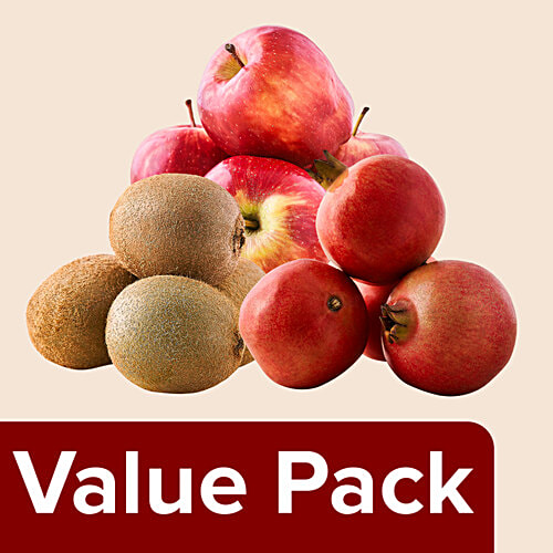 fresho! Apple - Red Delicious, Regular 4pcs + Kiwi - Green 3pcs + Pomegranate 4pcs, Combo 3 Items