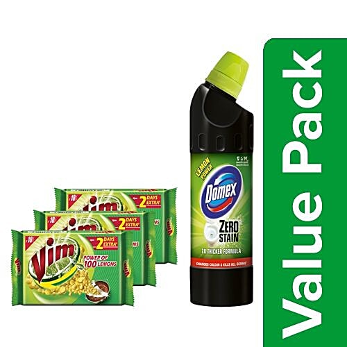 Buy Bb Combo Vim Dishwash Bar 130 Gm Pack Of 3 Domex Toilet Cleaner