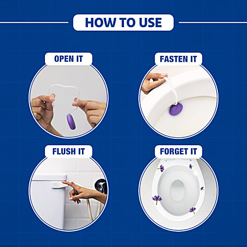 Harpic Hygienic Toilet Cleaner Rim Block - Lavender, 26 g (Pack of 2) 