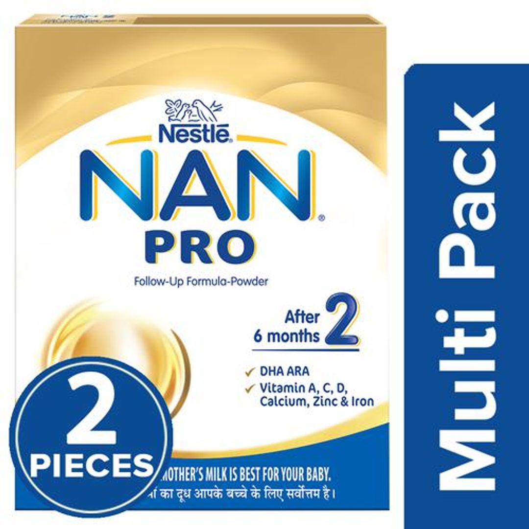 Nestle  Nan Pro 2 Follow-Up Formula Powder - After 6 Months, Stage 2, 2x400 g (Multipack)