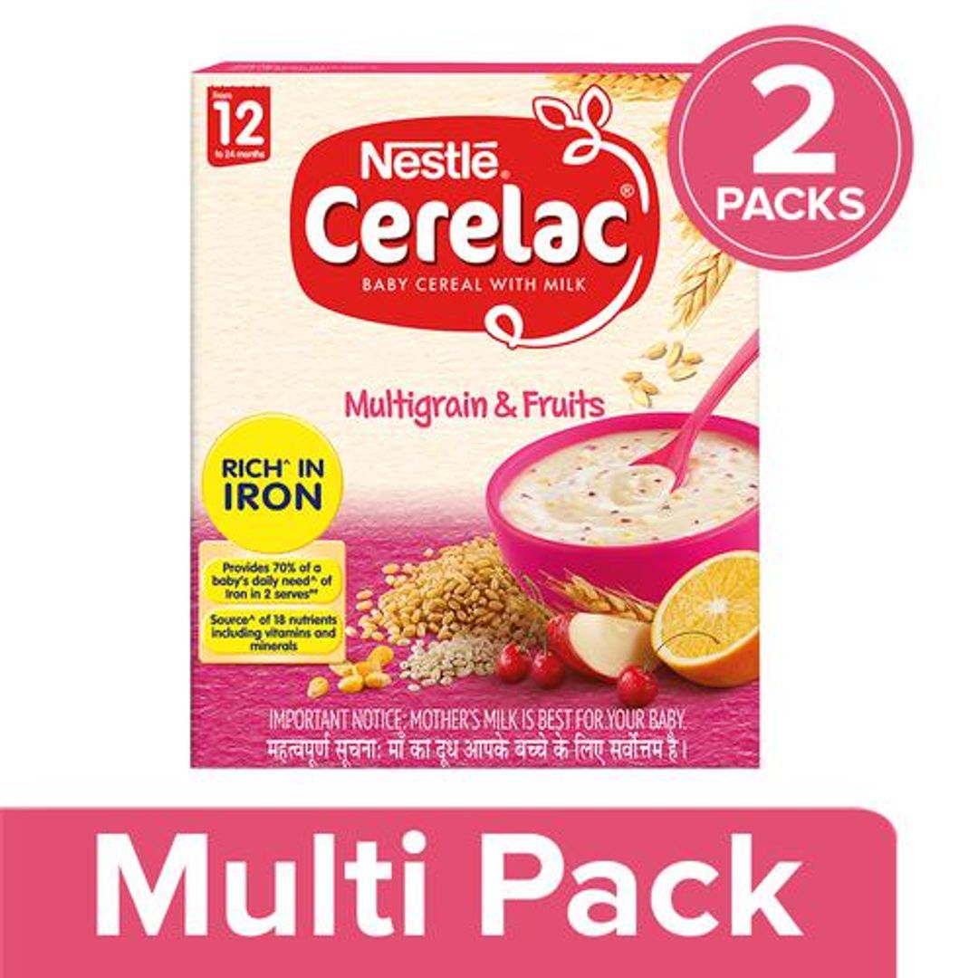 Nestle  Cerelac Stage - 4 Multigrain & Fruits, 2x300 g (Multipack)
