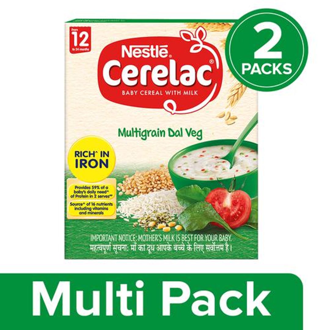 Nestle  Cerelac - Multi Grain Dal Veg, Stage 4, 2x300 g (Multipack)