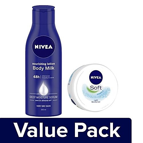Buy Nivea Nourishing Body Milk Almond Oil 200Ml + Soft Cream With