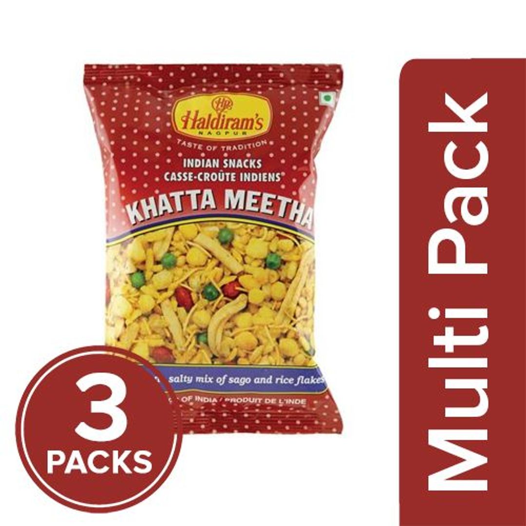 Haldiram's Namkeen - Khatta Meetha, 3x150 g Multipack