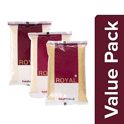 bb Royal Chiroti Sooji 1 kg + Ordinary Sooji 1 kg + Bansi Sooji 1 kg, Combo (3 Items) 