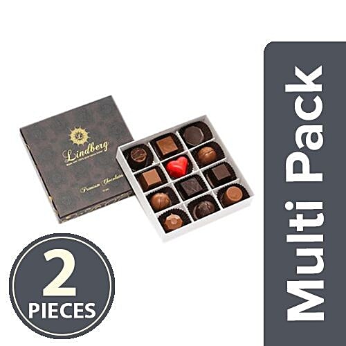 Lindberg Assorted Gift Box - Pure Belgium Chocolate Truffles, 2x120 gm 12 pcs Multipack 