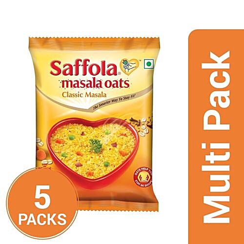 Saffola Masala Oats - Classic Masala, 5x40 g Multipack 