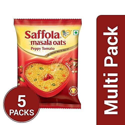 Saffola Masala Oats - Peppy Tomato, 5x40 g Multipack 