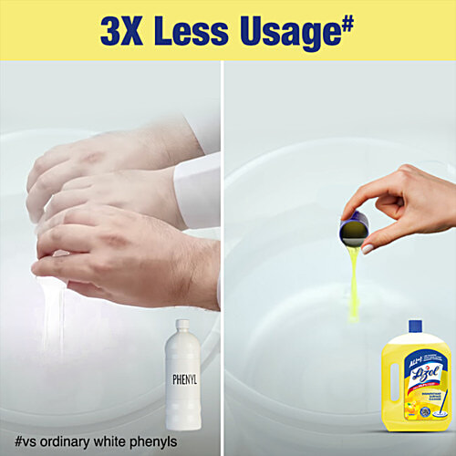 Lizol Disinfectant Surface & Floor Cleaner Liquid [Citrus 2 L + Lavender 2 L], Combo 2 Items 