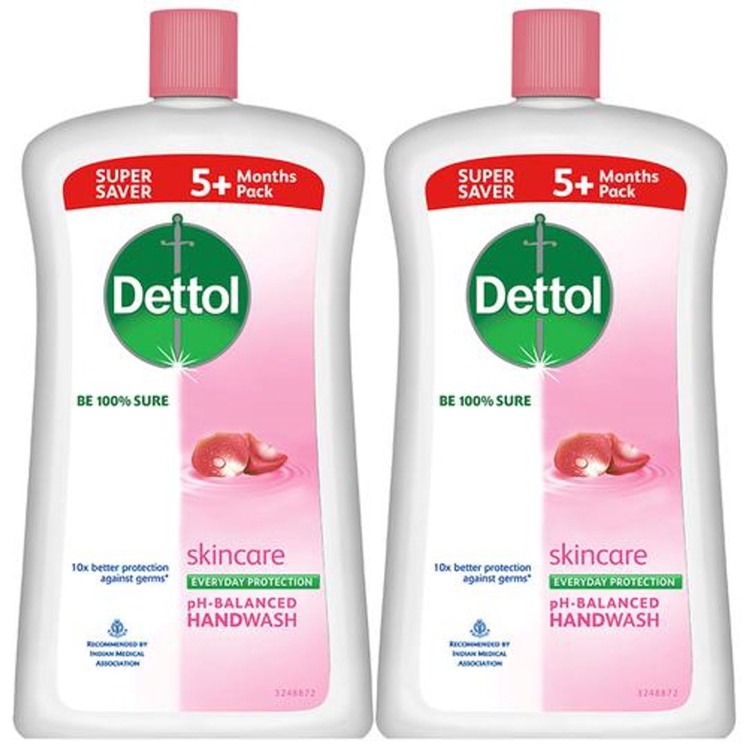Dettol Liquid Hand Wash - Skin Care, 2x900 ml Multipack