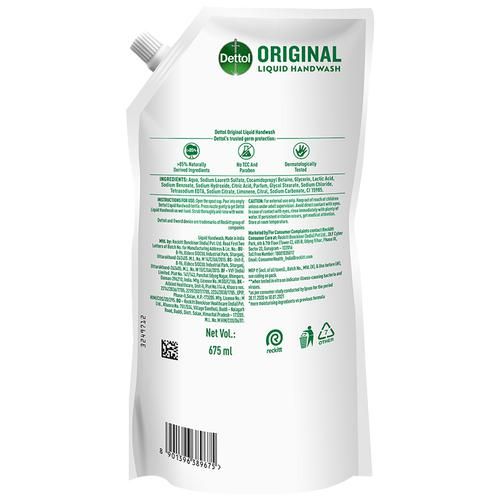 Dettol Liquid Handwash Refill - Original Hand Wash  | Germ defence Formula | 10x Better Germ Protection, 3x675 ml (Pack of 3 - 675ml each) 
