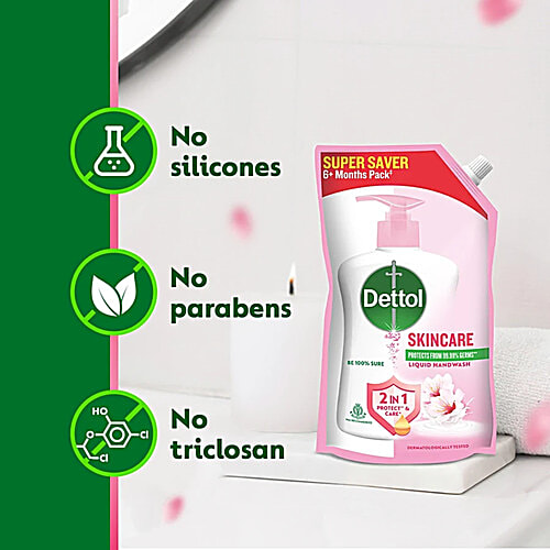 Dettol Liquid Handwash Refill - Skincare Moisturizing Hand Wash Antibacterial Formula | 10x Better Germ Protection, 675 ml (Pack of 2 - 675ml each) 