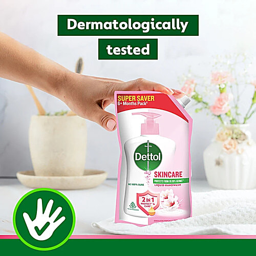 Dettol Liquid Handwash Refill - Skincare Moisturizing Hand Wash Antibacterial Formula | 10x Better Germ Protection, 675 ml (Pack of 2 - 675ml each) 