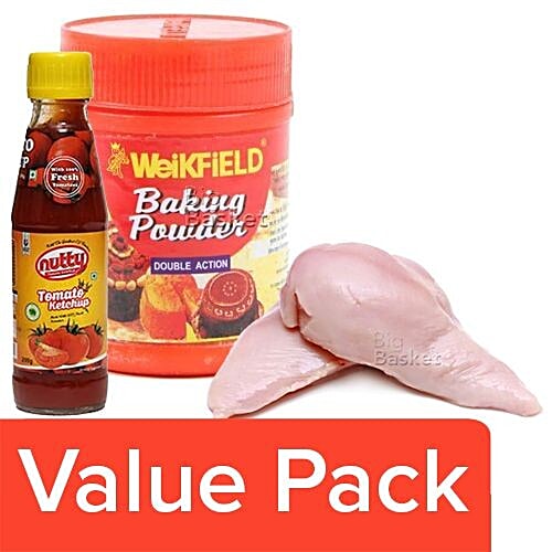 Buy bb Combo Fresho Meat Chicken Breast 1kg+Weikfield Baking Powder