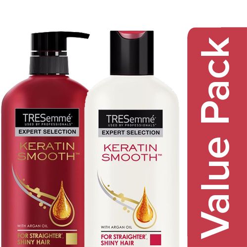 Buy TRESemme Keratin Smooth Argan Oil Shampoo 580Ml + Keratin Smooth  Conditioner 190Ml Combo (2 Items) Online at Best Price. of Rs 899 -  bigbasket