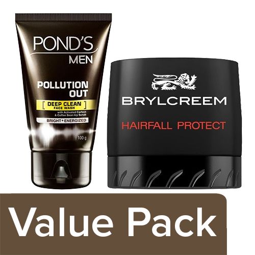Buy Bb Combo Ponds Face Wash Men Pollution Out 100G Brylcreem Hair Styling  Cream 75G Combo Online at the Best Price of Rs 255 - bigbasket