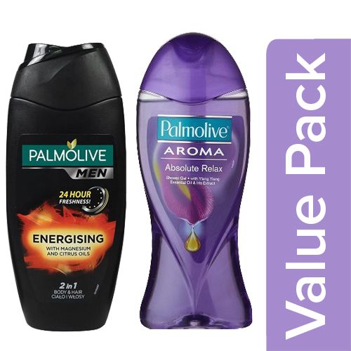 Palmolive Men Bodywash - Energising Imported+Aroma Therapy Absolute Relax Imported (250ml), Combo 2 Items 