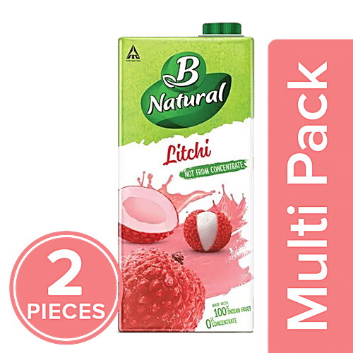 B Natural Juice - Litchi Luscious, 2x1 L Multipack 