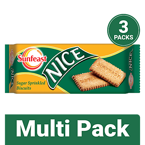 Sunfeast Nice - Sugar Sprinkled Biscuits, 3x150 g (Multipack) 