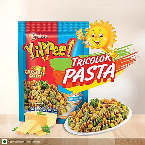Sunfeast Yippee Tricolor Pasta - Creamy Corn, 2x65 g  