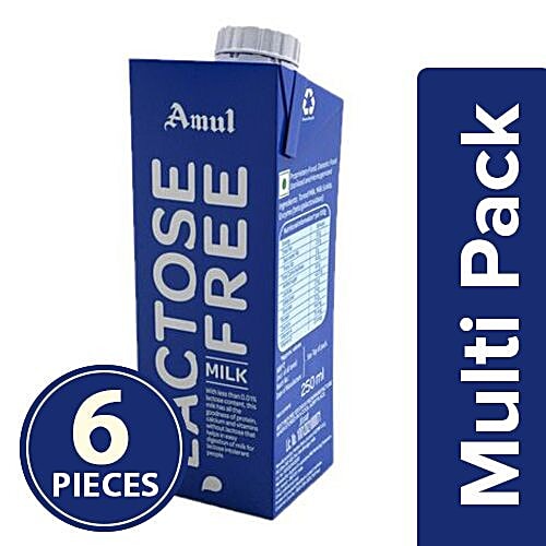 Buy Amul Lactose Free Milk 6x250 ml (Multipack) Online at Best Price