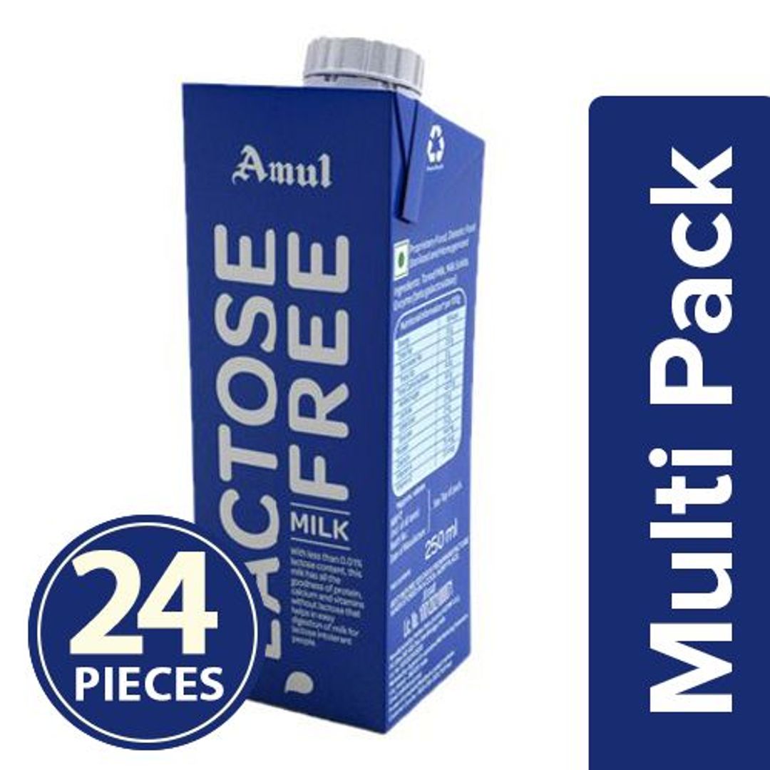 Amul Lactose Free Milk, 24x250 ml Multipack